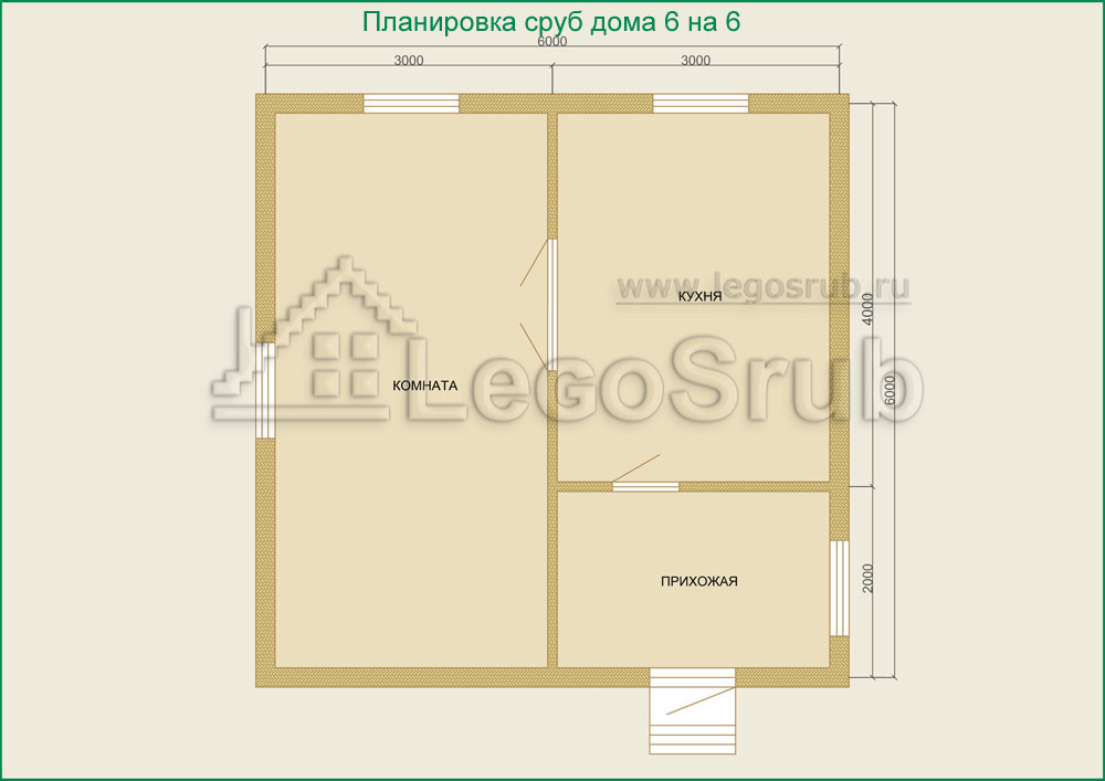 Сруб дома 6x6  по низким ценам  и Санкт-Петербурге.